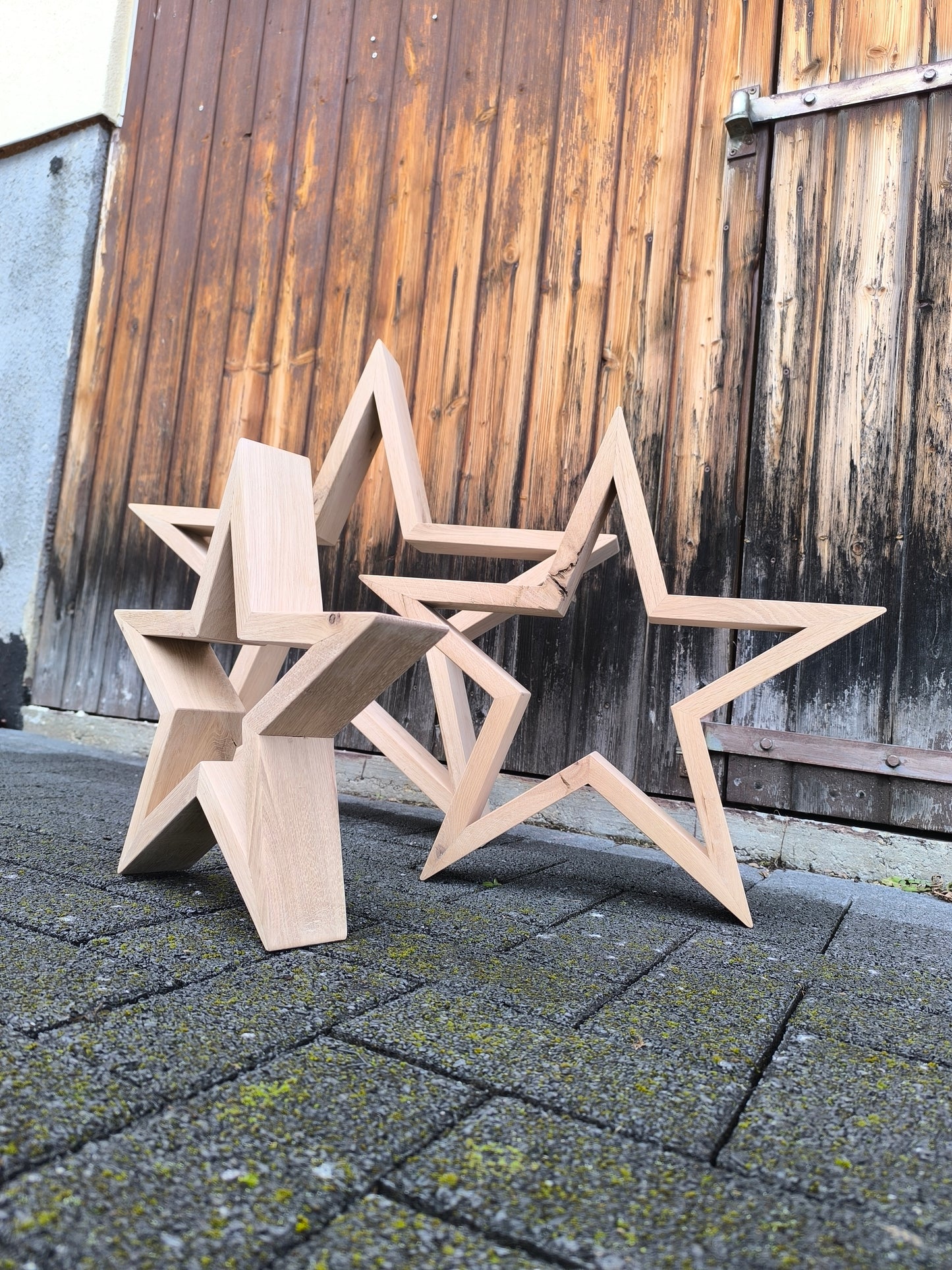 Rahmenstern aus Eichenholz – Handgefertigter Holzstern als Weihnachts- & Winterdeko