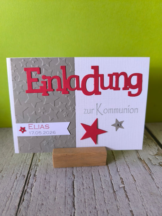 Einladungskarten Konfirmation, Kommunion & Taufe – Handgefertigt in 4 Farben