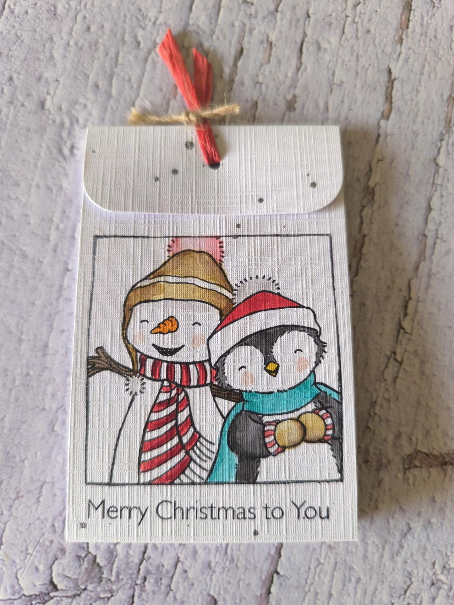 Weihnachtlicher Teebeutel – Handgestempeltes Geschenk mit 8 Motiven zur Auswahl