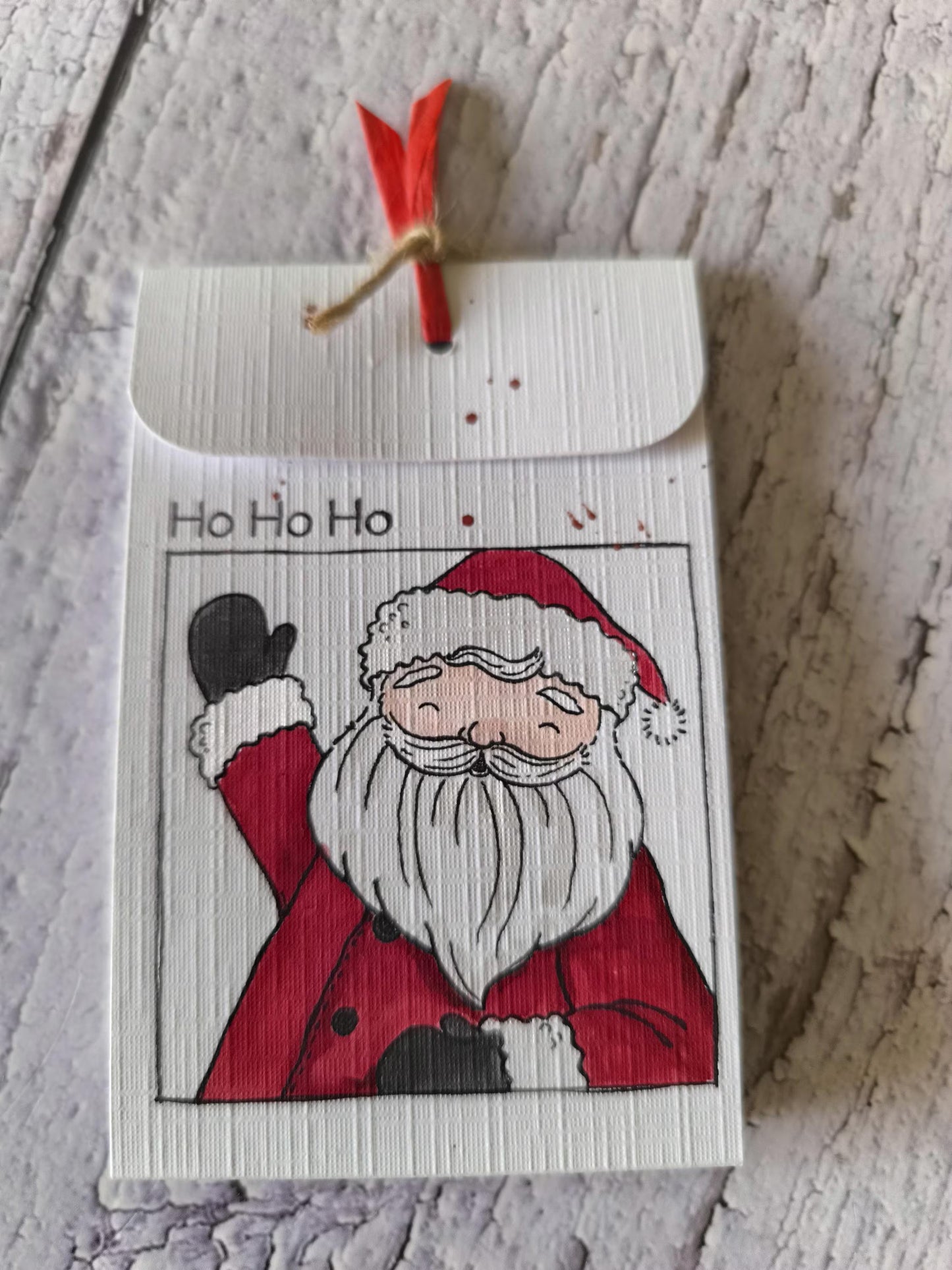 Weihnachtlicher Teebeutel – Handgestempeltes Geschenk mit 8 Motiven zur Auswahl
