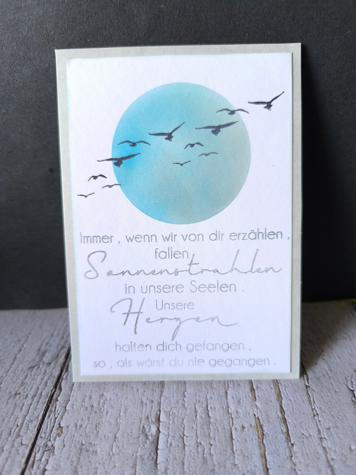 Trauerkarte Handgemacht – Aquarell & Stempel | Beileidskarte aus Papier