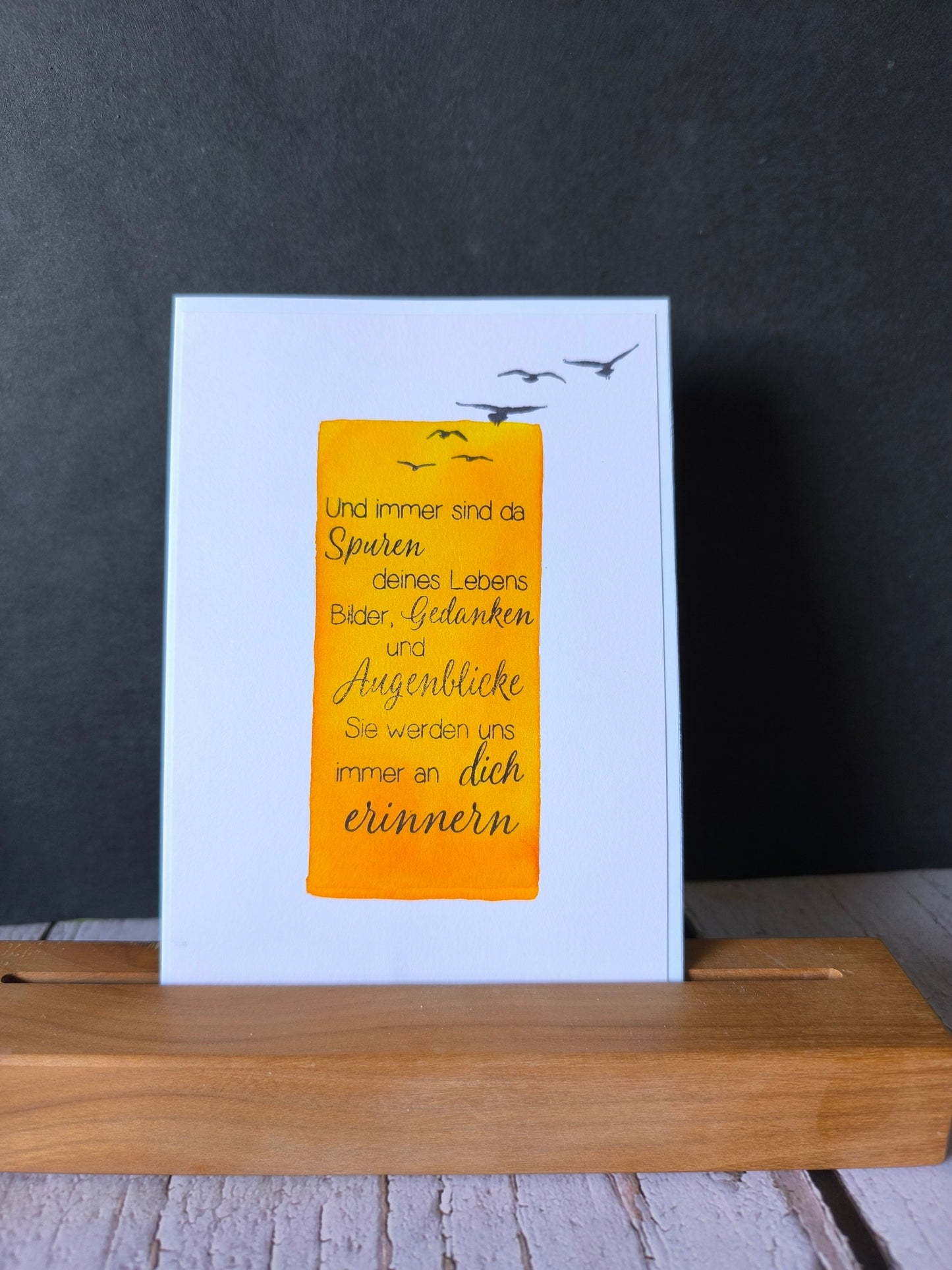 Trauerkarte Handgemacht – Aquarell & Stempel | Beileidskarte aus Papier
