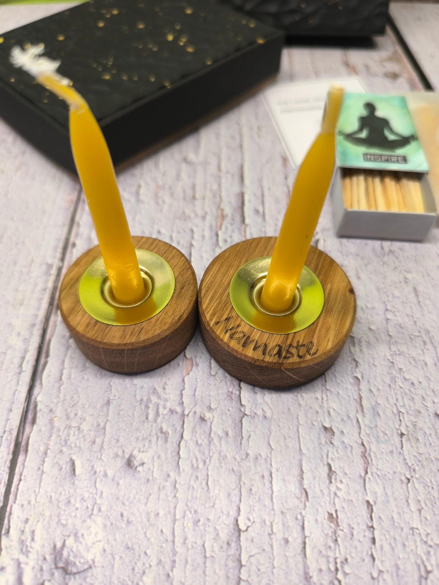 Mindful Moments Set – Bienenwachs Kerzen Box für Meditation & Achtsamkeit