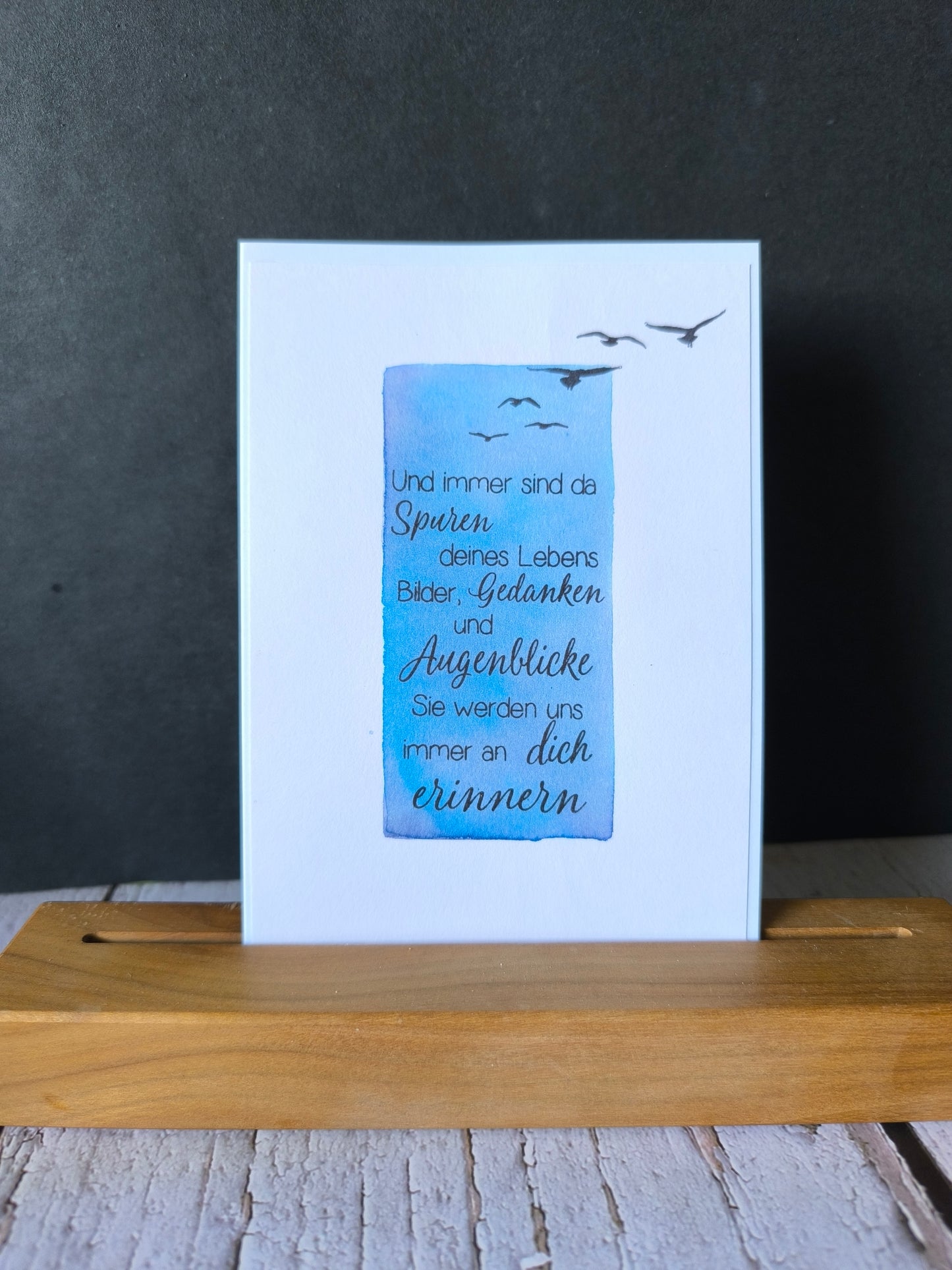 Trauerkarte Handgemacht – Aquarell & Stempel | Beileidskarte aus Papier