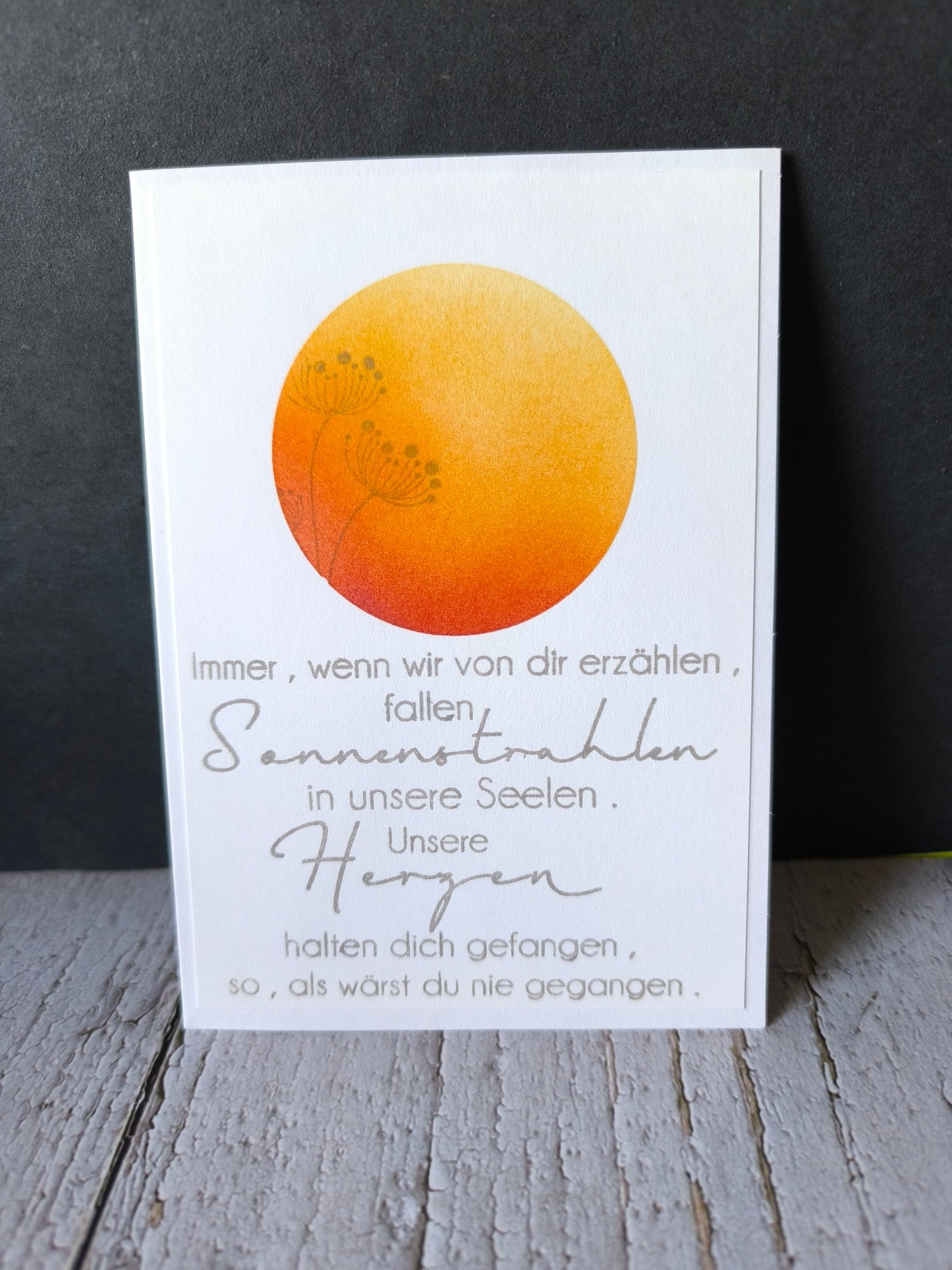 Trauerkarte Handgemacht – Aquarell & Stempel | Beileidskarte aus Papier